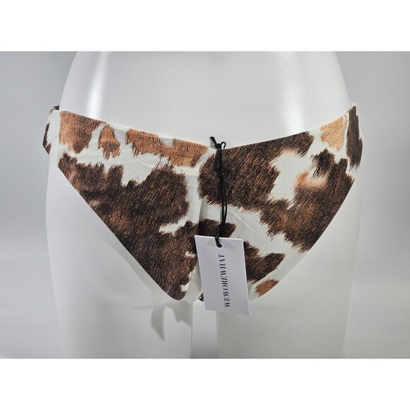 MDS Women's XS We Wore What Delilah Cowhide Flatlock Bikini Bottom High Cut V NW - Picture 3 of 6